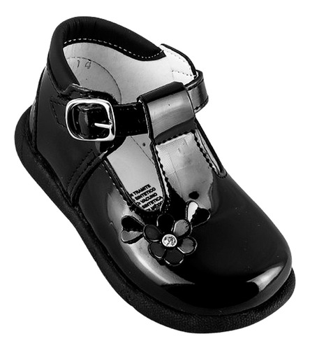 Zapato Niña Bebé Charol Negro Arco Ortopédico Cómodo 314-cn
