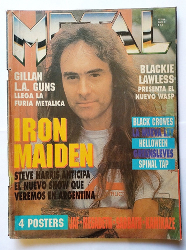 Revista Metal 194 Junio 1993 Gillan Iron Maiden