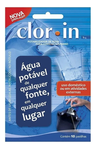10 Pastilha Purificadora Clorin 10 Litros Água Potável