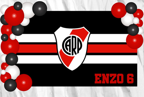 Banner Fondo Candy Bar Cumpleaños Futbol River Plate 100x50