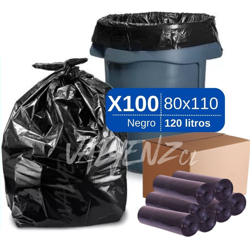 Bolsa De Basura 80x110 120 Litro 100und  Material Reciclado 