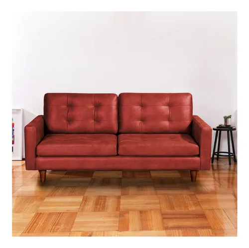 Sofa Napoles 3 Cuerpos Cuero Kentucky - Latam Home