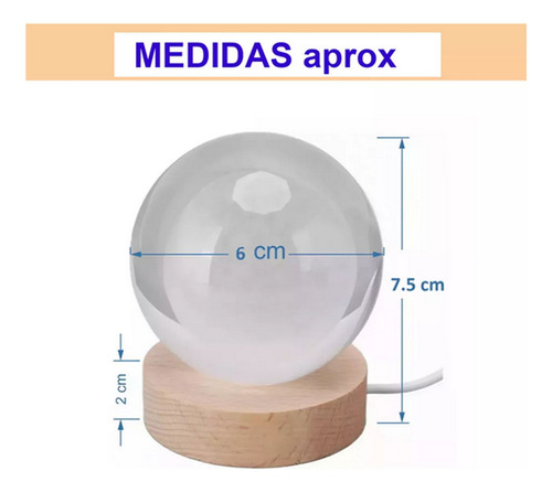 Esferas De Cristal 3d Usb Led Luz Nocturna Stitch 6 Cm Kitty