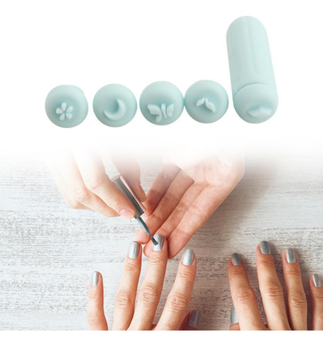 Bolígrafo Para Estampar Diseños De Uñas Herramienta Azul