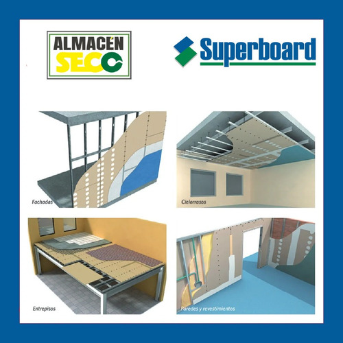 Placa Cementicia Superboard Exterior 8 Mm 1,20 X 2,40
