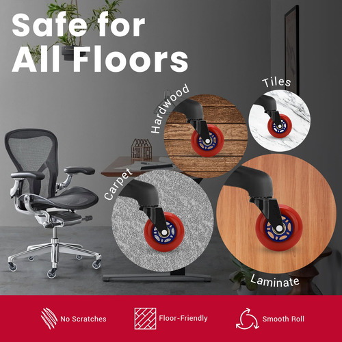Ruedas Giratorias Para Silla De Oficina Hoja Rodante 3 Pulga