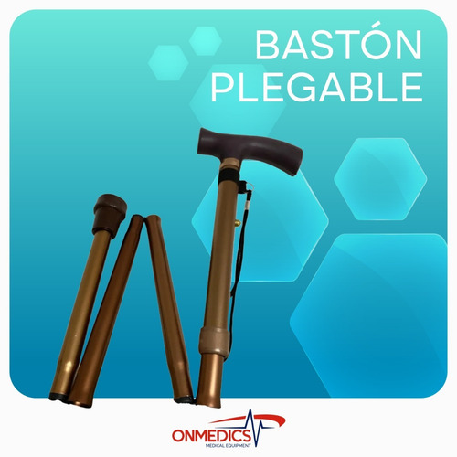 Imagen 3 de 7 de Bastón Ortopédico, Plegable Ajustable Color Bronce