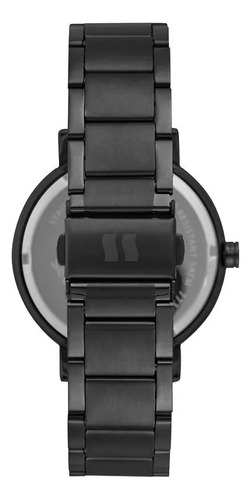 Relógio De Pulso Seculus Com Pulseira De Aço Inoxidável Cor Preto
