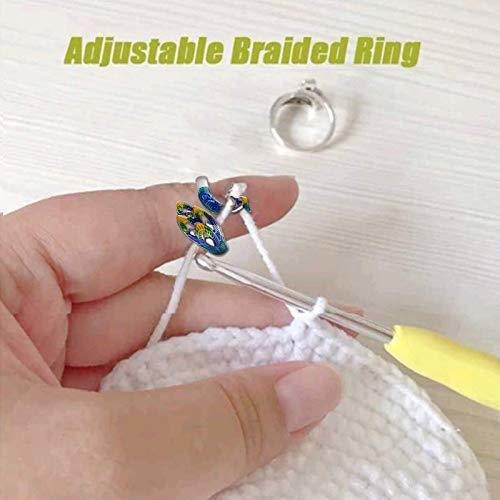 Anillo Tejer Ajustable Ala Avanzada Pavo Real Abierto