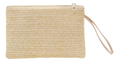 Bolso Estuche Tipo Sobre Cartera Wristlet Straw Envelope Bag