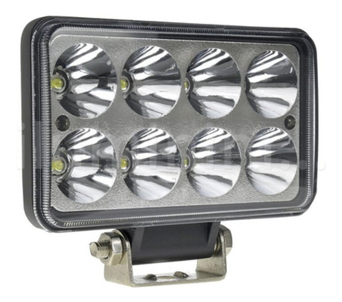 Farol De Milha Retangular 8 Led 24w Bivolt Caminhão Carro