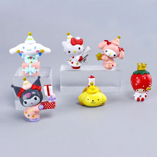 Set 6 Figuras Sanrio Colección Completa Kuromi Cinnamorroll