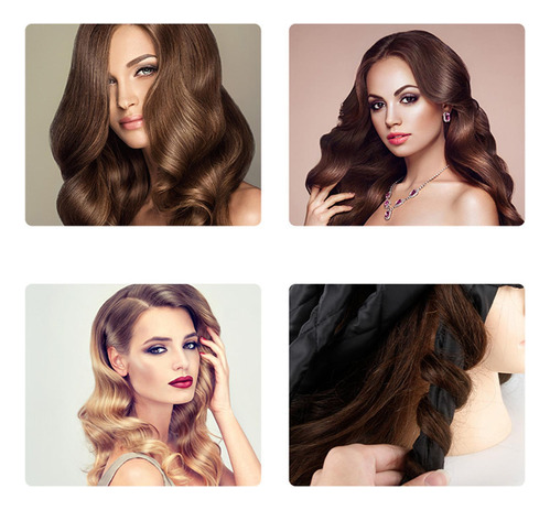 Curling Lazy Curlers, Rizador De Pelo Ondulado, Negro, Para