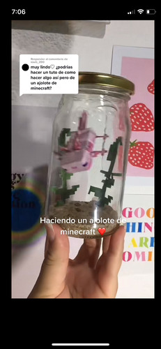Ajolote De Minecraft En Frasco
