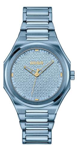 Hugo Reloj Mujer 36 Mm 3 Manecillas Brazalete 1540176 Azul Correa Azul Claro Bisel Azul Claro Fondo Azul Claro