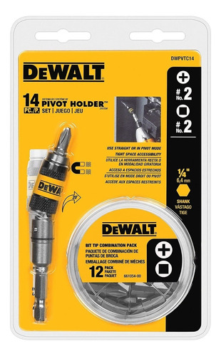 Juego De 14 Puntas Para Destornillador Dewalt Dwpvtc14