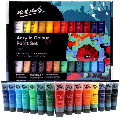 Set De Pintura Acrílica 24 Colores 36 Ml Perfecto Para...