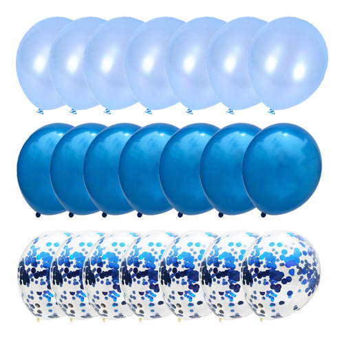 Confeti Globos Reales Azul Metálico Globos Azules Azules Bod