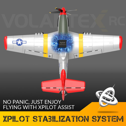 Avión Rtf P51 Mustang 2.4 Ghz Rc 4 Canales Para Principiante Color