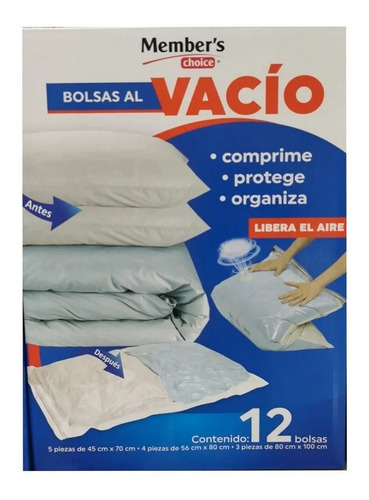 Caja Con 12 Bolsas Al Alto Vacío Organizador De Ropa Colchas