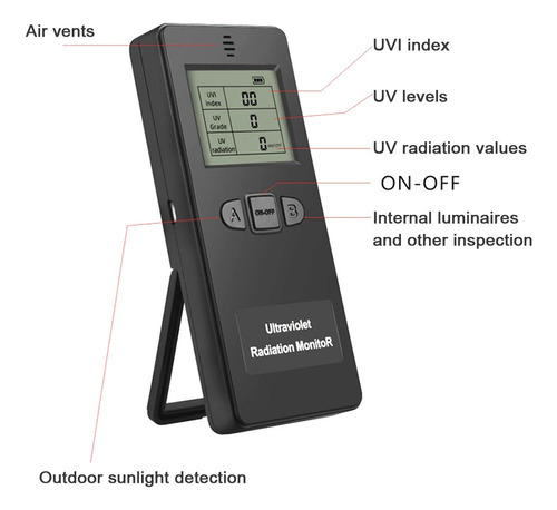 Detector De Radiación Ultravioleta Digital Portátil