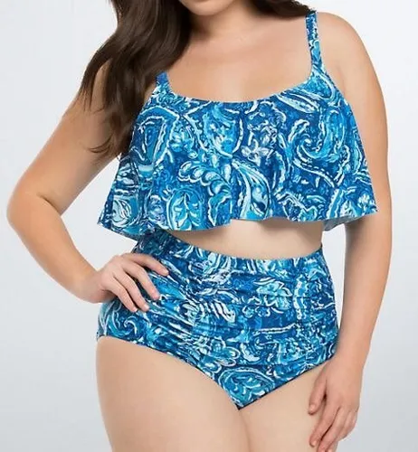 Biquíni Top Cropped Plus Size Cintura Alta