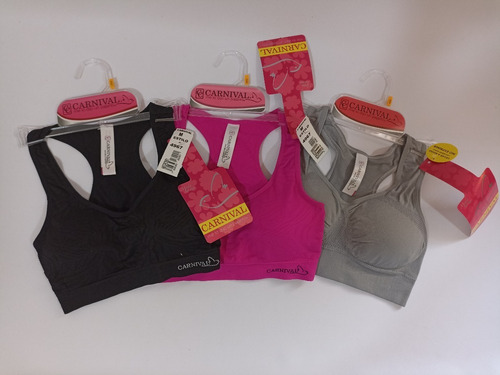 Top De Algodon Juego 3 Piezas Con Pads Preformados Colores