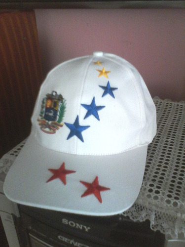 Gorras  Blancas 7  Estrellas   Venezuela  Y  Tri Color