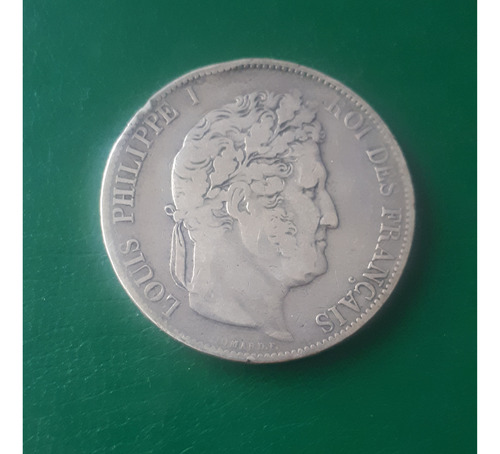 Francia 1844 5 Franco Plata Estado Muy Bueno (Usado)