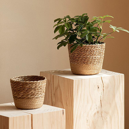 Storage Baskets Ornament Round Woven Planter Basket For M