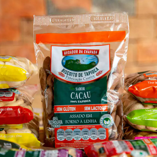 Kit Snack Biscoito Polvilho Fit S/glúten Cacau 100g 6 Unid