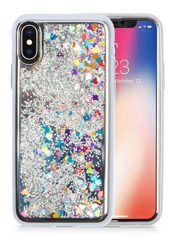 . Funda Zizo Glitter Para iPhone XS Max Plata Brillos