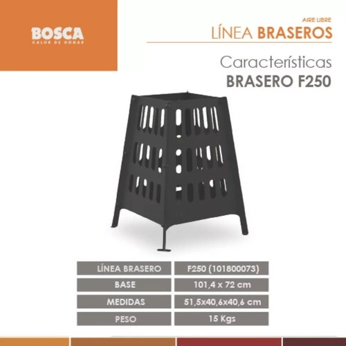 Fogonero Brasero Armable Cuadrado Bosca Asador Envio Cuota