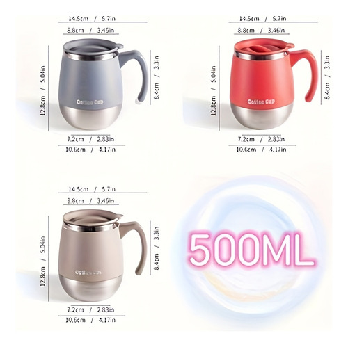 1pc Taza De Café Aislada De Acero Inoxidable Con Tapa -