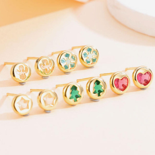 Pendientes De Navidad, Pendientes Colgantes, Regalo Dorado