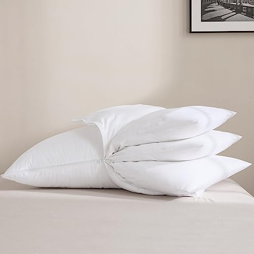 Adjustable Pillow 3 Layer Goose Feather Pillows Queen S...