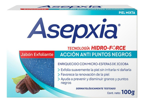 Asepxia Jabón Exfoliante X 100grs Antiacné Grasitud