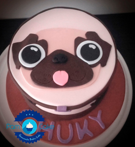Torta Artesanal De Cumpleaños Perro Pug  Personalizadas