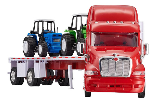 Camión De Juguete Peterbilt 387 Con 2 Tractores Escala 1:32