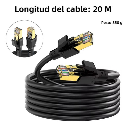 Cable Red Rj45 Ethernet Cat 8 Categoria 8 - 20 Metros