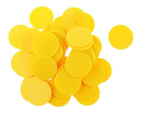 Shaoke 50pcs Casino De De La Viruta Arte Diy 40mm Amarillo
