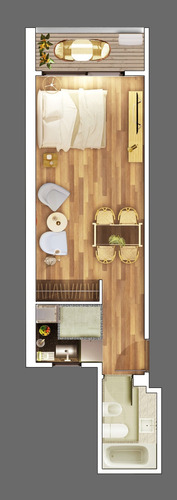 Imagen 14 de 14 de Excelente 1 Ambiente Balcon Cocina Separada Lavarropas