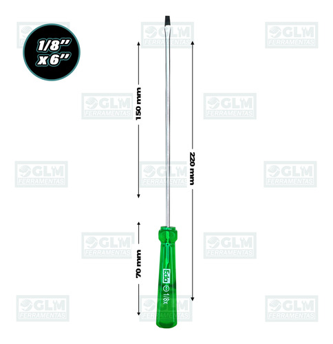 Chave Fenda Ponta Imantada Magnética 3x150 Mm
