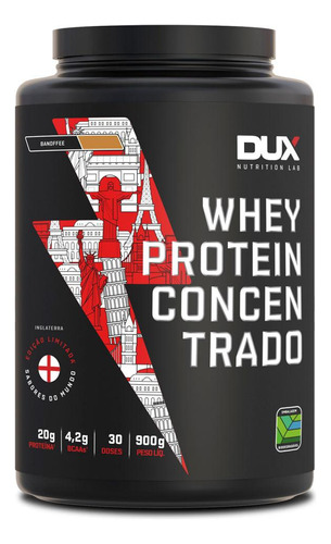 Whey Protein Concentrado Sabores Do Mundo Dux Nutrition 900g Sabor Banofee