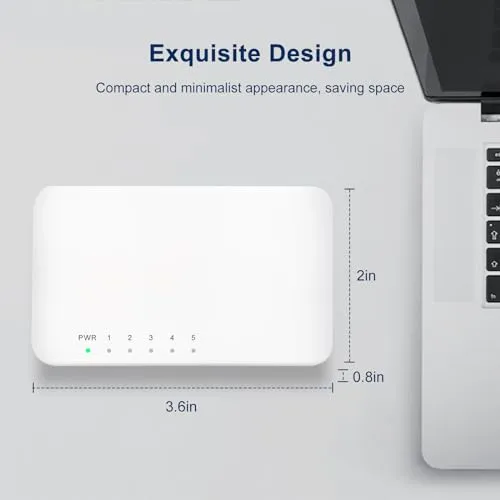 Conmutador Ethernet Plug & Play De 5 Puertos 10/100 Mbps