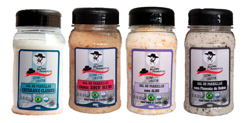 Kit Sal De Parrilla Clas.+dry Rub+alho+pimenta/reino