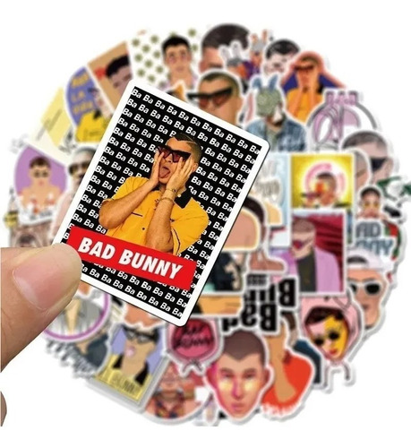 Imagen 3 de 5 de Bad Bunny - Set De 50 Stickers / Calcomanias