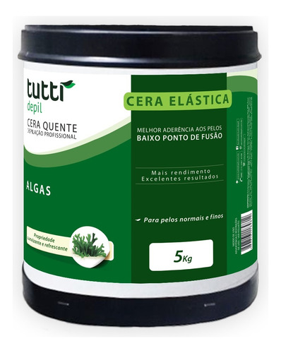 Tutti Depil Cera Elástica Para Depilação Algas 5kg