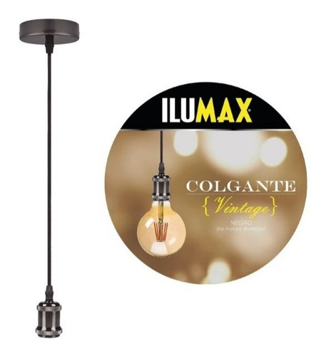 Lámpara Colgante Vintage 1 Luz E27 Negro