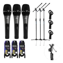 Comprar Kit 3 Microfones Cu002Ffio Profissional Kadosh K2 + Acessórios